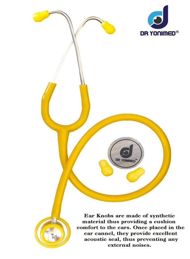 Dr Yonimed Stethoscope Single Head YELLOW Super Frequency Tone For Doctors, Nurses, Surgeon & Medical Students (Yellow) - Image 2