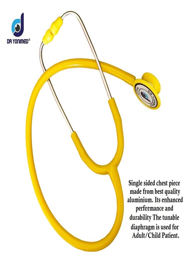 Dr Yonimed Stethoscope Single Head YELLOW Super Frequency Tone For Doctors, Nurses, Surgeon & Medical Students (Yellow) - Image 3