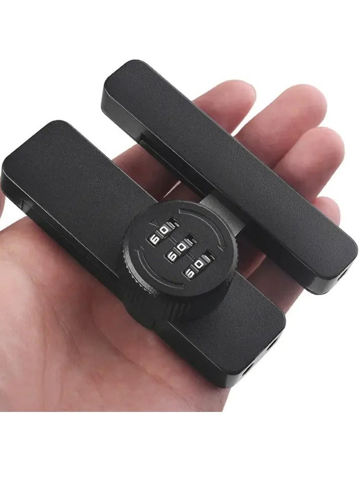 3 Digit Password Barn Door Lock, Zinc Alloy Security Door Buckle, Strong And Durable Door Latches, Moisture Resistance Combination Lock For Door Cabinet, (A1 Left, Black)  - Image 2
