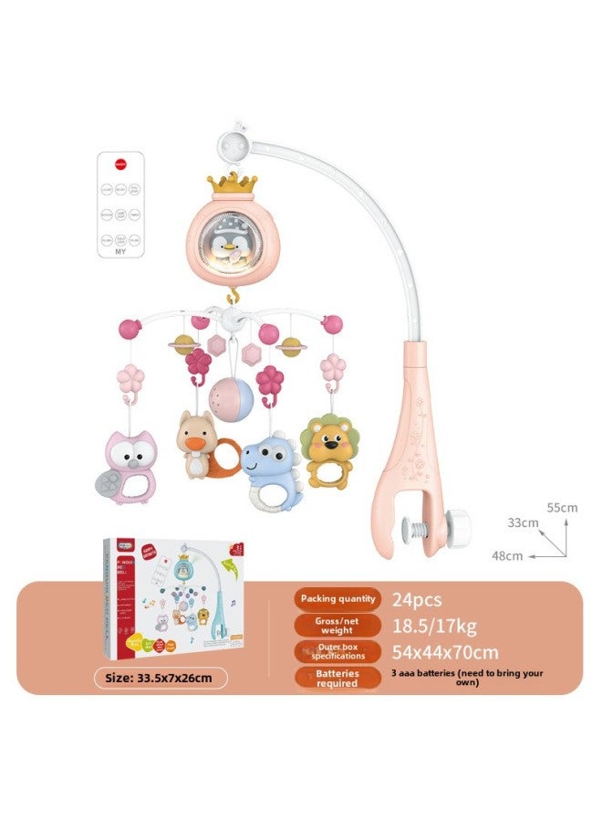 Crib Bell Toy Multi-function Music Rotating Bedside Bell Newborn Baby Soothing Toys-Colour:Lucky Bag-remote Control-red - Image 1