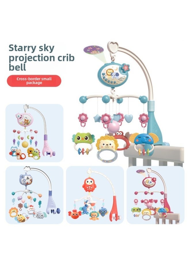 Crib Bell Toy Multi-function Music Rotating Bedside Bell Newborn Baby Soothing Toys-Colour:Lucky Bag-remote Control-red - Image 2