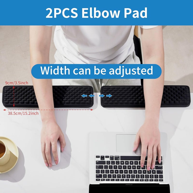 MEKASS L-Shaped Desk Elbow Pad for Desk, Memory Foam Elbow Support Padding with Non-Slip, 2-Piece Ergonomic Desk Edge Cushion, Wrist Comfort Support for Office Home (Black) - Image 5