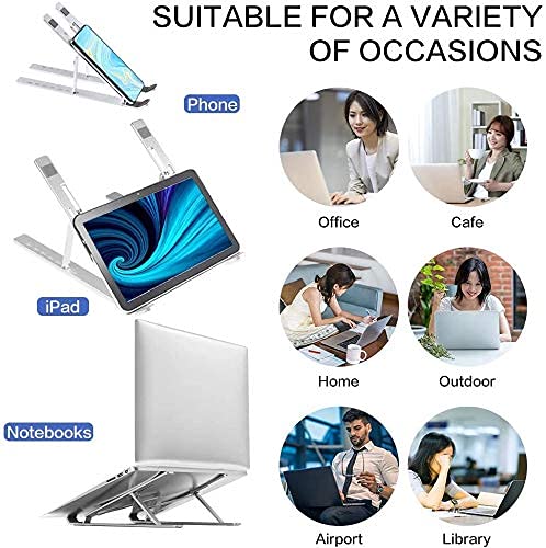 SHREE HANS CREATION Aluminum Folding Tablet/Laptop Stand,Stand Ergonomic Aluminum, Detachable Laptop Riser Heavy Base Adjustable Stand for Bed, Table, Office, Compatible with 10-15.6" Laptop Stand - Image 5