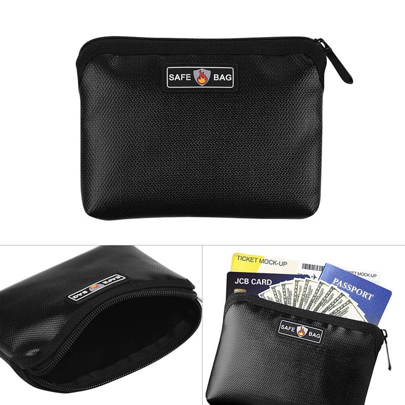 Fireproof Bag: Black Liquid Silicone, 700℃ Heat Resistant, Waterproof, Multi-Layer Design - High-Quality Zipper, Compact Lightweight Protective Case for Home, Office Valuables Storage - Image 2