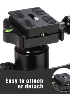 Y&D Camera Quick Release Plate PU50 2Pcs Metal Universal with 1/4" Screw, Tripod Mount Standard Fits DSLR Ball Head (Black)  - Image 3