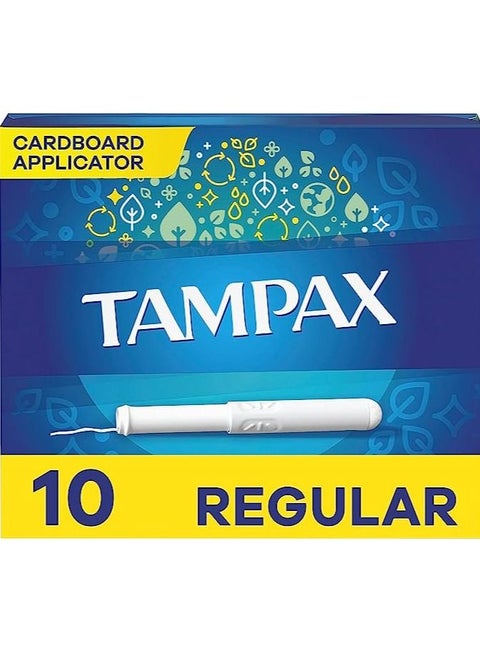 Cardboard Regular 10 Tampons With Cardboard Applicator Super Absorbent