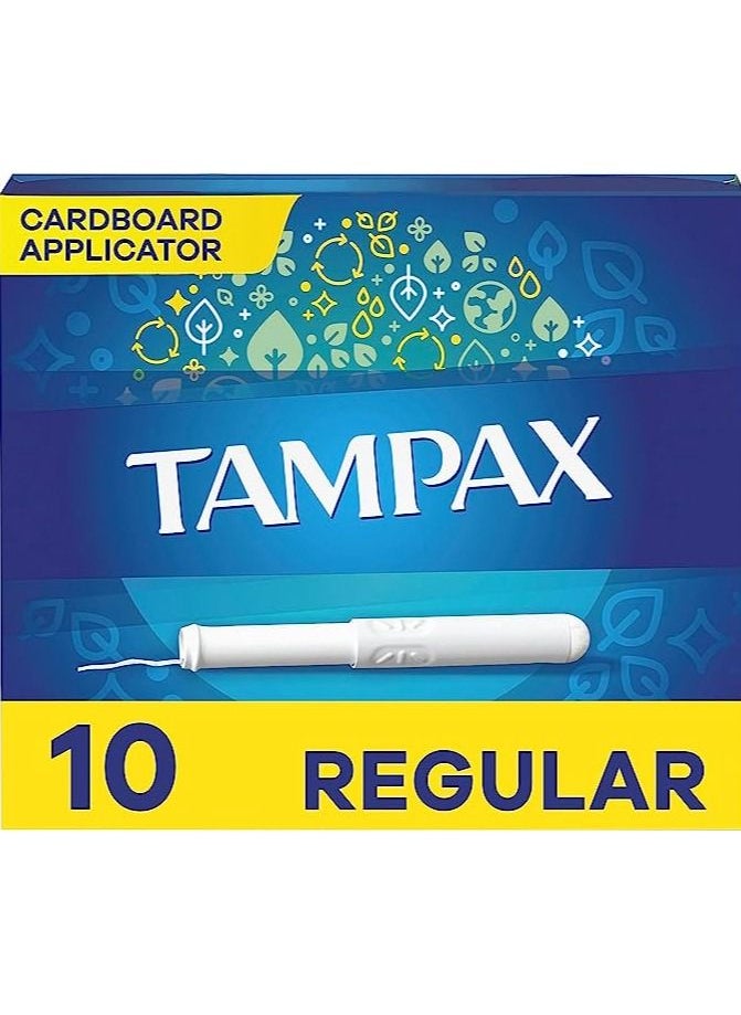 Cardboard Regular 10 Tampons With Cardboard Applicator Super Absorbent