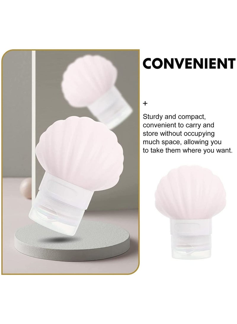 SYOSI Silicone Travel Bottles Set 5 Pieces Cosmetic Bottles Lotion Conditioner Travel Bottles Portable Cute Tube Container Shell Shape 40ml for Shampoo Shower Gel Solar Oil Cream for Personal Travel - Image 3