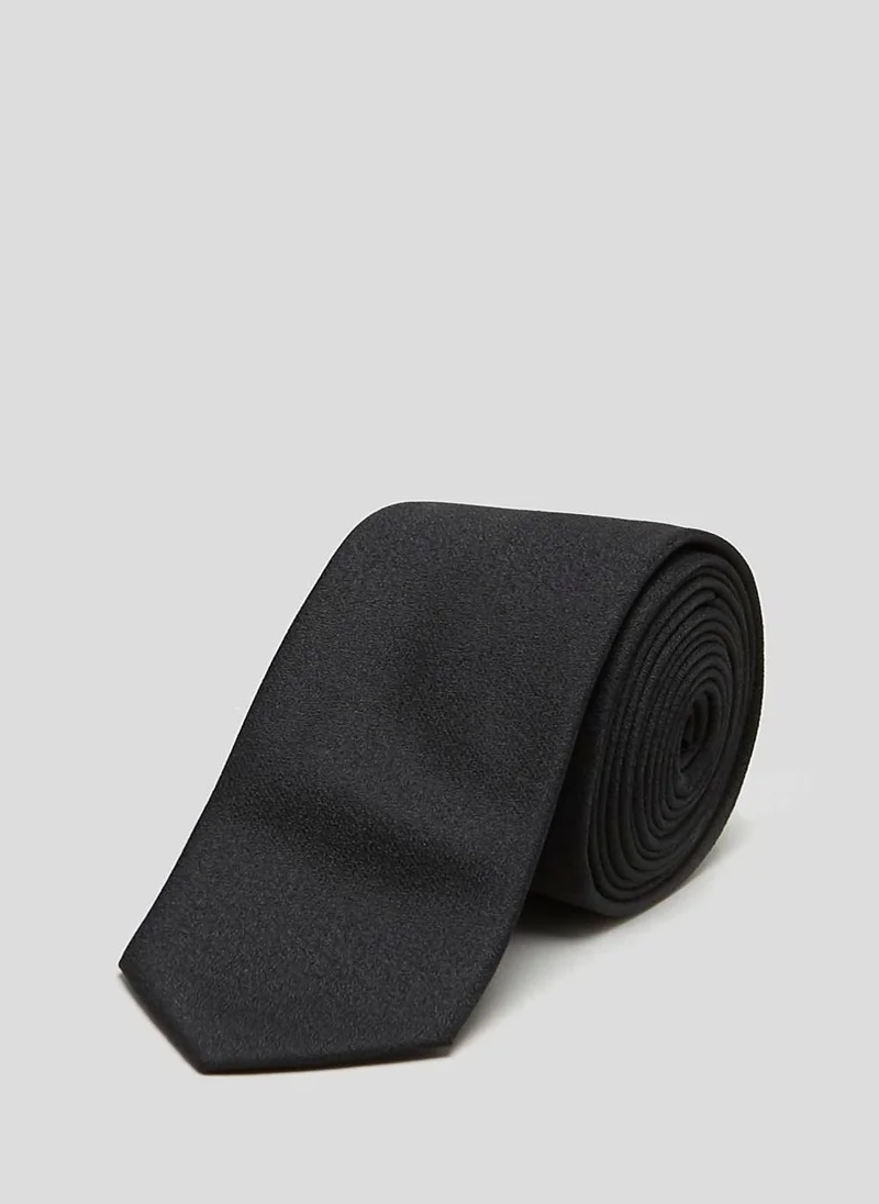 Matalan Taylor & Wright Plain Skinny Tie Black