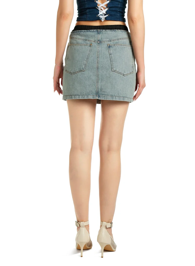 London Rag Elasticated Waistband Layered Mini Skirt