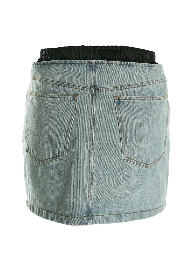 London Rag Elasticated Waistband Layered Mini Skirt