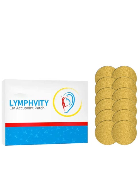 Lymphvity Ear Accupoint Patch 24pcs Auricular Point Stickers Effective Sticker for Relieve Stress and Improve Sleep Lymphatic Swelling Acupoint Stickers Suitable for All Skin Types (2box)