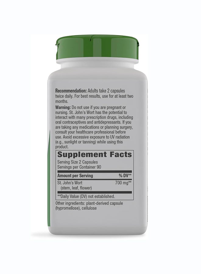 Nature's Way St. Johnâ€™s Wort Herb Vegetarian 700mg- 180 Capsules Packaging May Vary - Image 2
