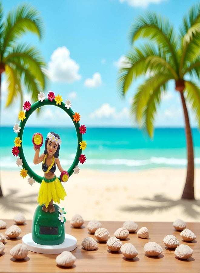 Sluswallow Solar Powered Hula Girl Dancing Figures Decoration Swinging Hawaiian Girl Doll Car Dashboard Ornaments for Car Interior Home Party Decor Learning Education - Image 5