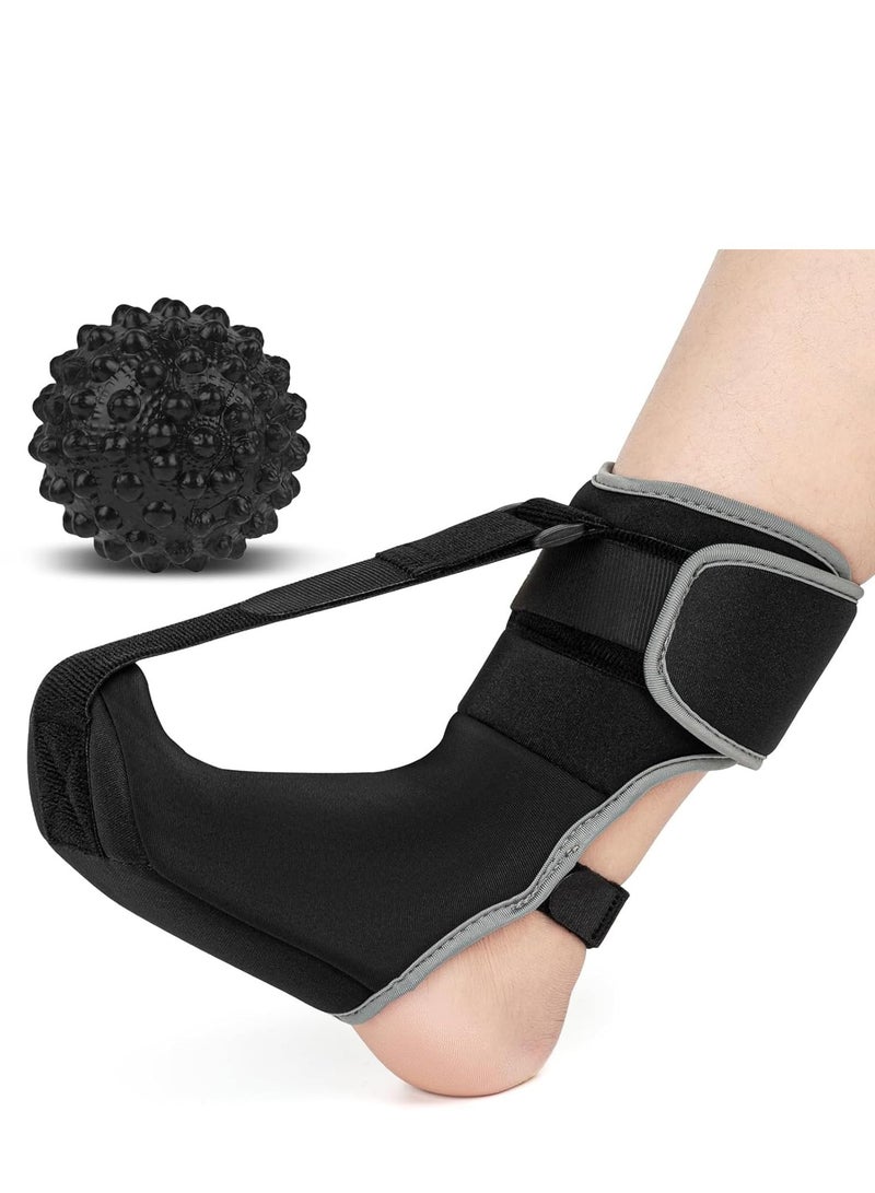 Generic Plantar Fasciitis Night Splint Sock: Unisex Plantar Fasciitis Brace with Massage Ball for Foot Pain Relief by Plantar Fasciitis Achilles Tendonnitis Foot Drop Heel Spur Flat Arch - Medium （M） - Image 1