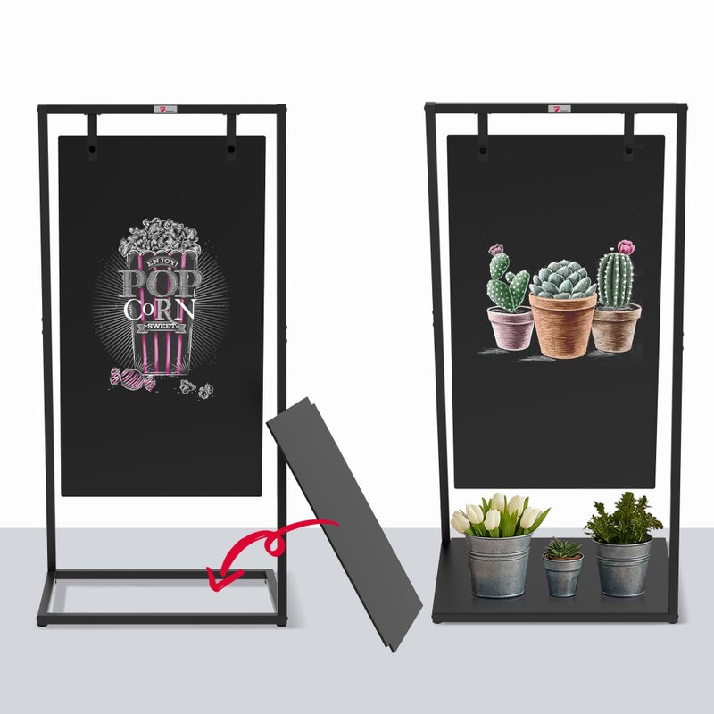 TOWON Z-Shaped Chalkboard Sign, 21''Wx43.5''H Weatherproof Chalkboard Double-Sided, Indoor/Outdoor Swinging Board, Heavy-Duty Sandwich Board with Metal Clip for CafÃ©, Sidewalk, Florist, Wedding Events - Image 3
