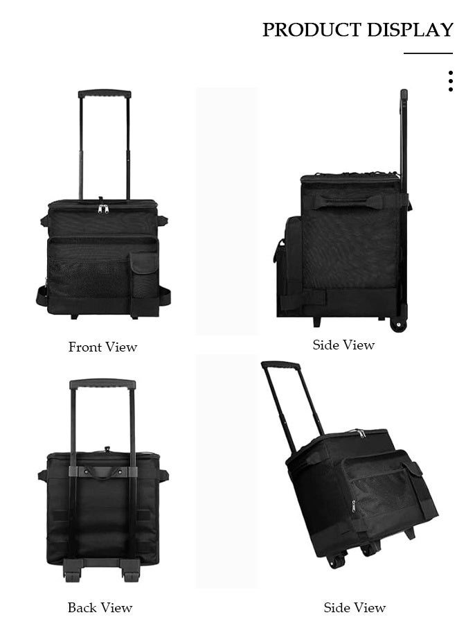 DUNISO Trolley Cooler Food Bag, Portable Hand Boot Cart Trunk, Insulated Rolling Thermal Beverage with Foldable Wheels Roller for Outdoor BBQ Beach, Camping, Picnics, Grocery Shopping - Image 3