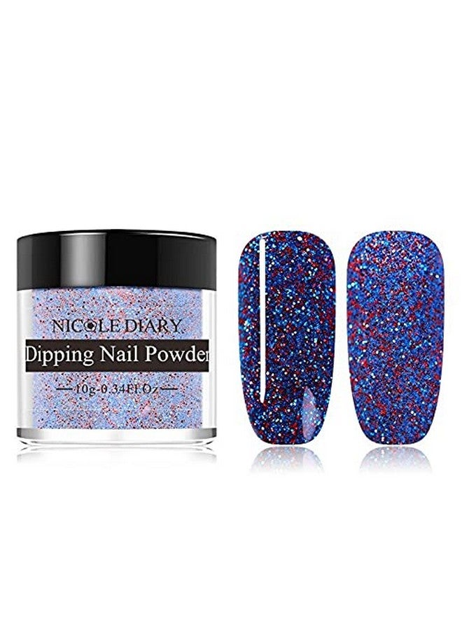 NICOLE DIARY 10g Dipping Nail Powder Gold Pink Holographic Glitter Shining Natural Dry Without Lamp Cure Nail Art (ND-D17) - Image 1