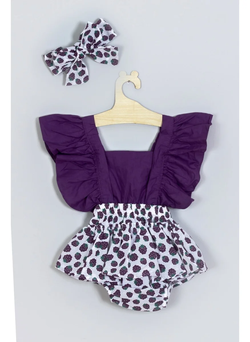 ادا بيبيك تشوكوك Ada Baby Kid Bandana Frilly Blackberry Salopette Jumpsuit 003