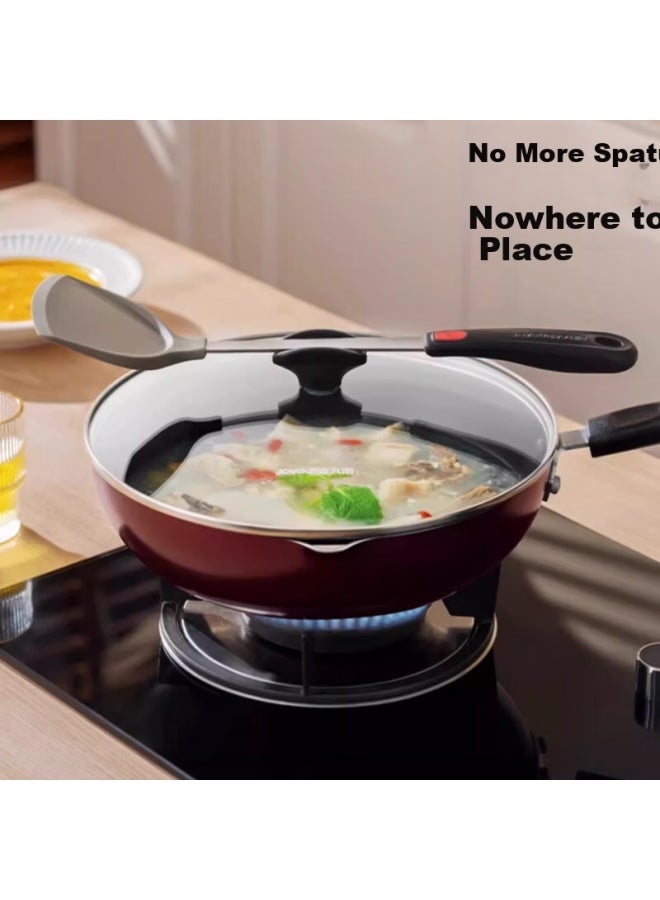 Joyoung Non-stick Wok Household Stir-fry Pan Large Flat Bottom Frying Pan Stove Compatible 28cm With Lid - Image 3