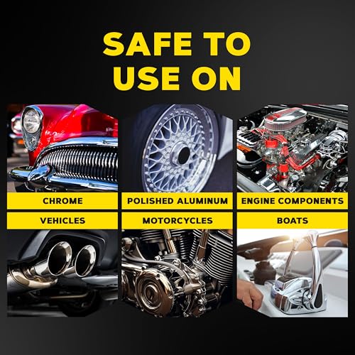 Meguiar's مُلمع المعادن من ميغوايرز G211606، آمن لجميع المعادن غير المطلية، يزيل البقع والدوامات لتنظيف سريع وسهل، يستعيد اللمعان، يتناسب بشكل جيد مع أداة تلميع العجلات لدينا، 6 أونصات - Image 3