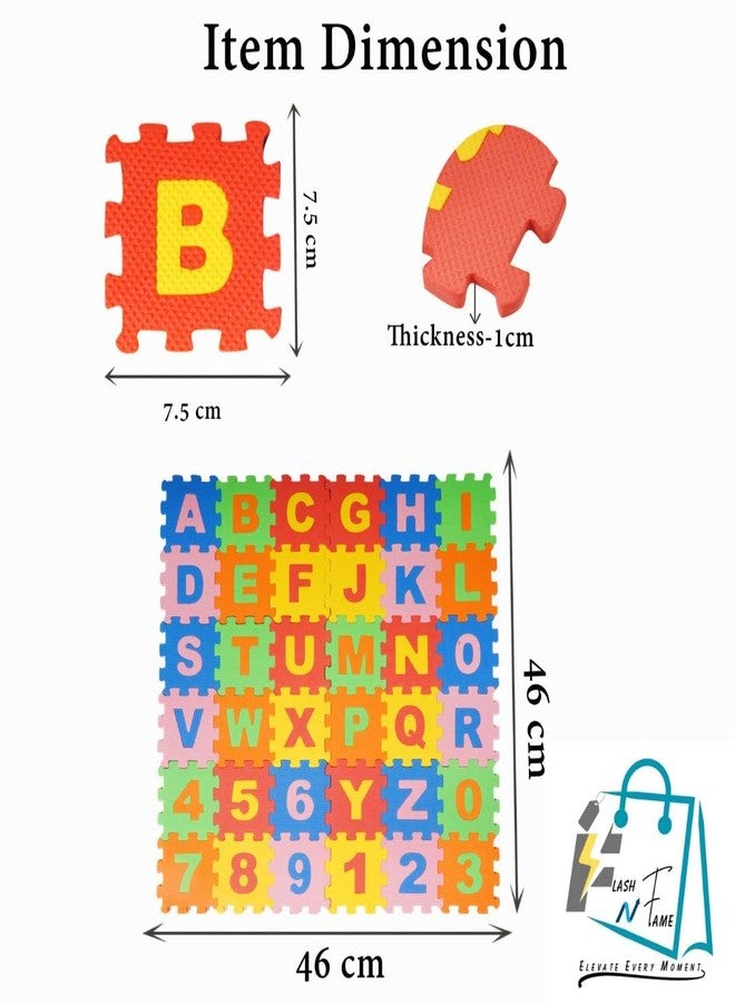 FLASH N FAME Kids Play Mat - Alphabet & Number Mat - EVA Foam - 8.2×5.5 inch - Multicolor - Age 2+ to 7 Year 10mm Thick - Image 2