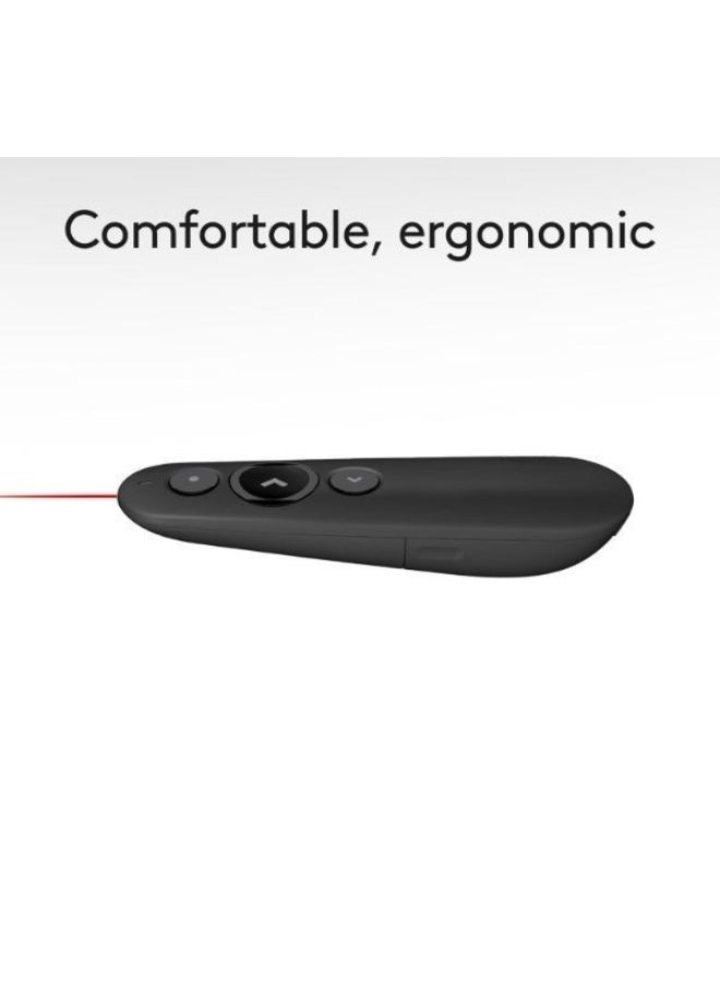 Laser Presentation Clicker – Bluetooth & USB Presenter with 20m Range, Customizable Buttons, Smart Battery 12-Month Usage – Dark Grey - Image 3