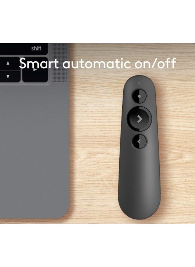 Laser Presentation Clicker – Bluetooth & USB Presenter with 20m Range, Customizable Buttons, Smart Battery 12-Month Usage – Dark Grey - Image 2