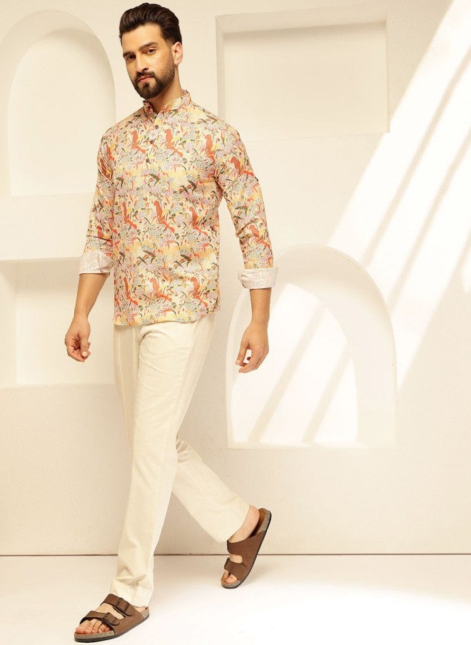 Sojanya Quirky Printed Cotton Kurta for Men - Image 5