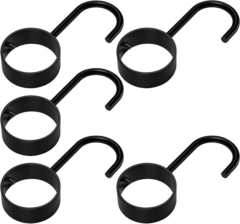 Stainless Steel 5PCS Black Ring Hooks For 32mm Rod Clothes Curtains Pots Hanging - Image 2