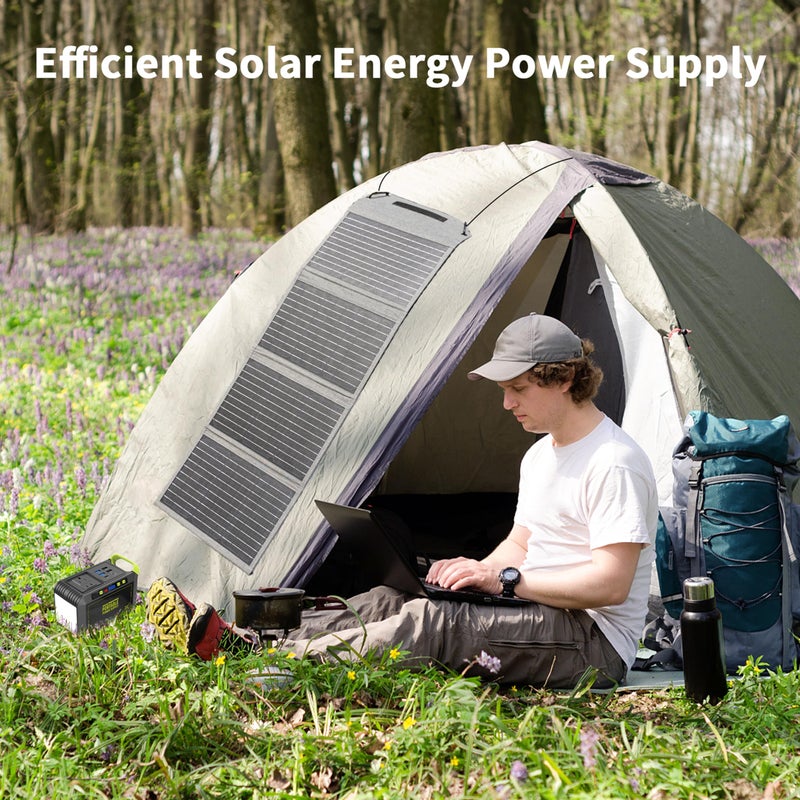 MHPOWOS [Upgraded] MHPOWOS 40W Portable Solar Panel Charger with Triple Output (USB-C/USB-A/DC), 23% High-Efficiency & IP65 Water Resistant, Ultra-Compact Design for Backpack Camping Hiking Phone Power Bank - Image 5