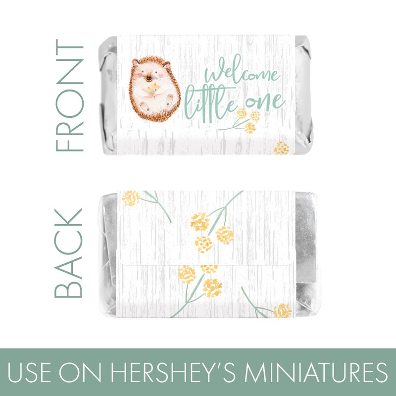 DISTINCTIVS Woodland Baby Shower Mini Candy Bar Wrappers, Woodland Creatures Baby Shower Decorations - 42 Stickers - Image 3