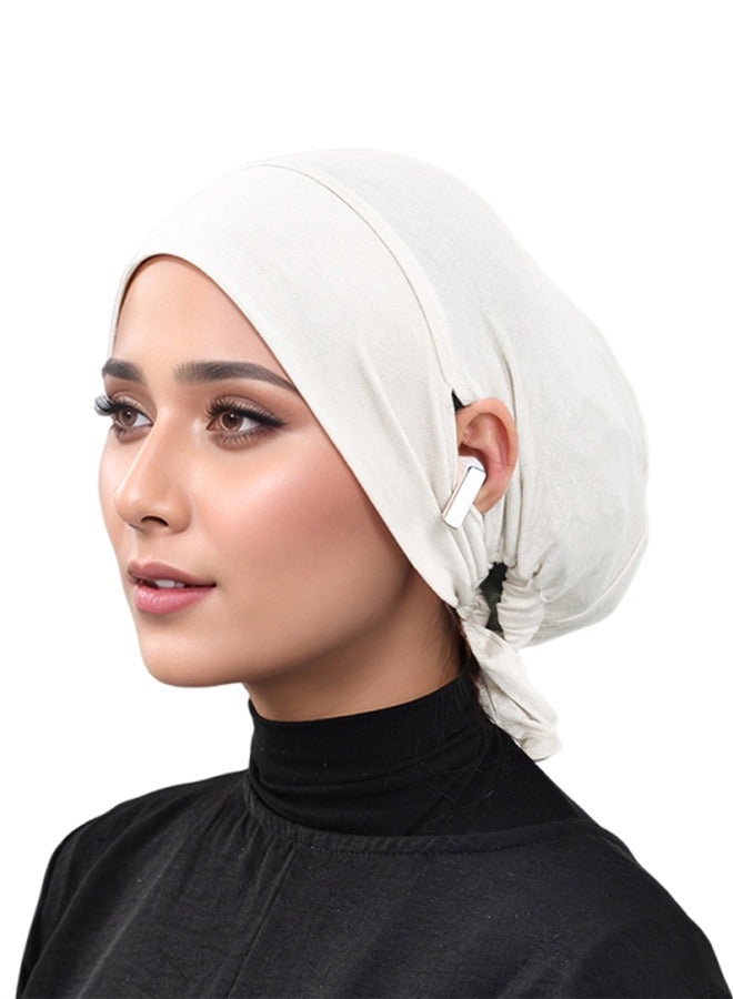 Hijab Undercaps for Women Solid Color Inner Tube Cap Muslim Beain Caps  - Image 1