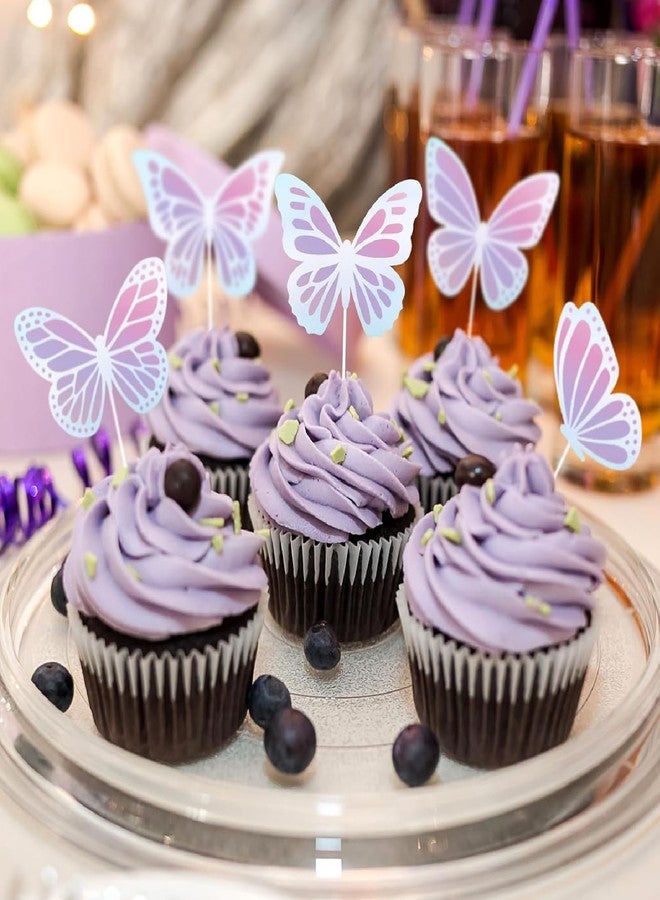 HinchJone Butterfly Stickers Roll 500Pcs Laser Purple Pink Butterfly Shape Seal Stickers Waterproof Self-Adhesive Decals for Gift Wrapping, Envelope, Journal, Party Supplies - Image 3