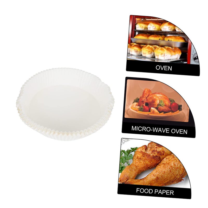 Heat Resistant Air Fryer Paper Trays Non Stick Baking Mats for Oven Microwave Pastry Bread Dumplings White 50Pcs - Image 5