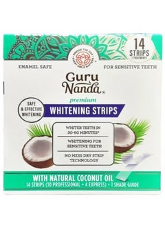 Coconut Oil Teeth Whitening Strips for Sensitive Teeth – 14 Strips | Gentle Enzyme Whitening, Stain & Yellow Removal