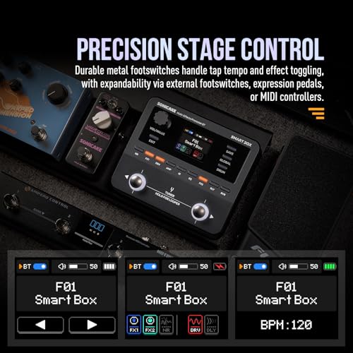 SONICAKE QME-20 Smart Box - Multi Effects Pedal for Guitar with 130+ Effects, NAM/IR Support, Looper, Built-in Tuner/Metronome, Portable Effects Processor with USB Audio Interface, Stereo Output - Image 3