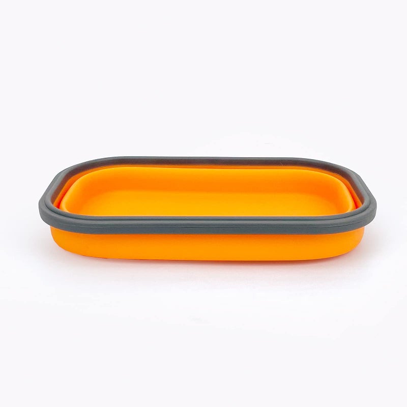 CCyanzi Silicone Lunch Container Bento Box  Collapsible Food Storage Containers with Airtight Lids and 2in1 Fork  Reusable Food Containers for Travel Camping and RV  Food Grade 1000ml Microwave Container - Image 5