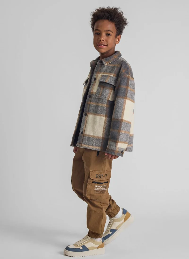 MINOTI Teen Boys Cargo Trousers with Zipped Pockets and a Print