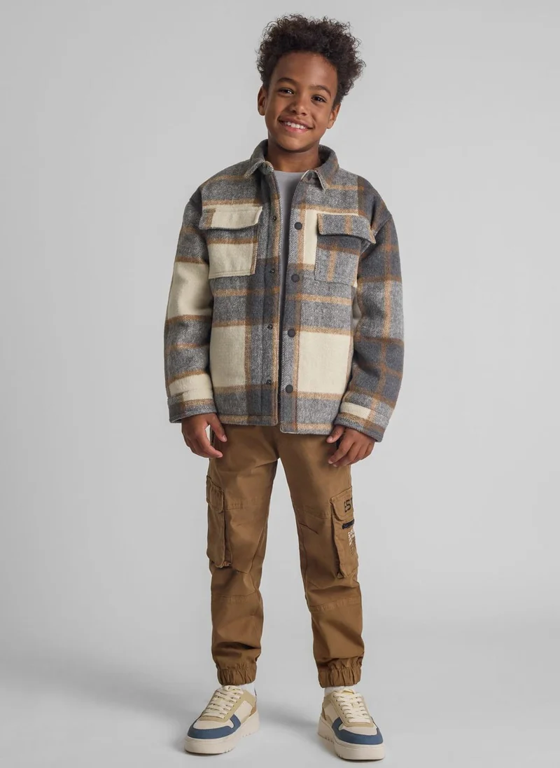MINOTI Teen Boys Cargo Trousers with Zipped Pockets and a Print
