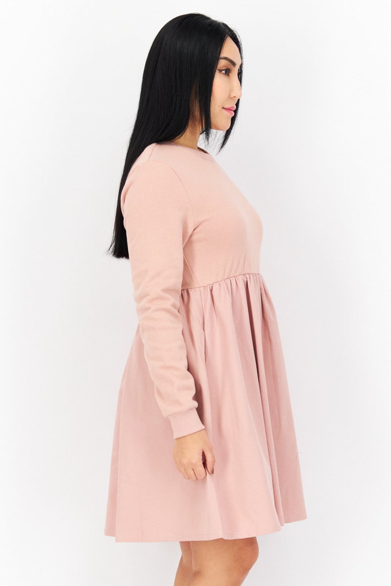 En Saison Women Plain Baby Doll Mini Dress, Mauve - Image 2