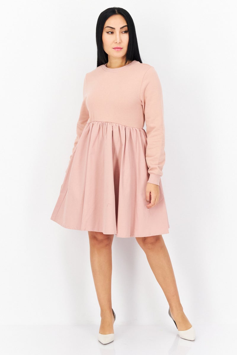 En Saison Women Plain Baby Doll Mini Dress, Mauve - Image 4