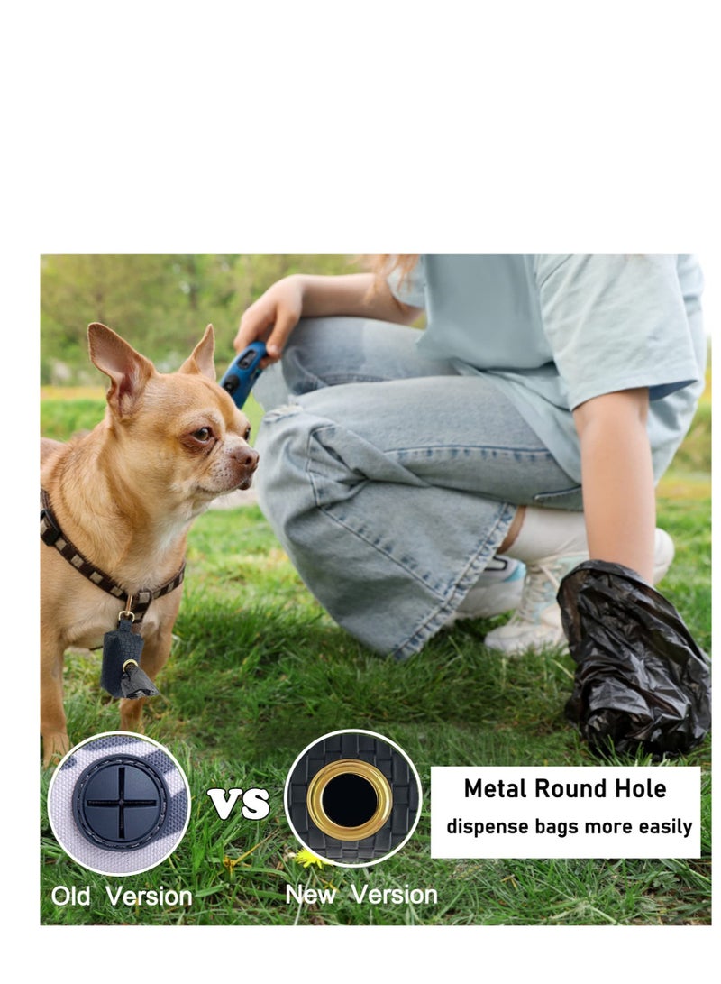 SOLARAE Leather Dog Bag Holder, Dog Bag Holder, Portable Pet Waste Bag, Bag Container Waste Bag Holder Leash Attachment, Fits Any Dog Leash, with 2 Rolls of Bags (Random Color) - Image 4