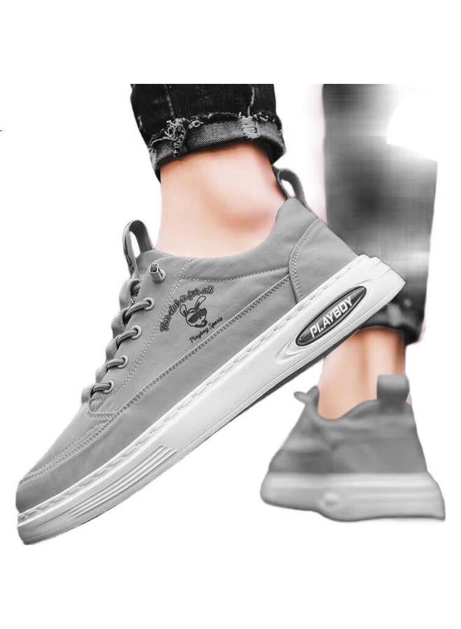 PLAYBOY Men'S Low-Top Canvas Shoes Winter Fashion Shoes Men'S Casual Shoes Grey Size 41 - Image 1