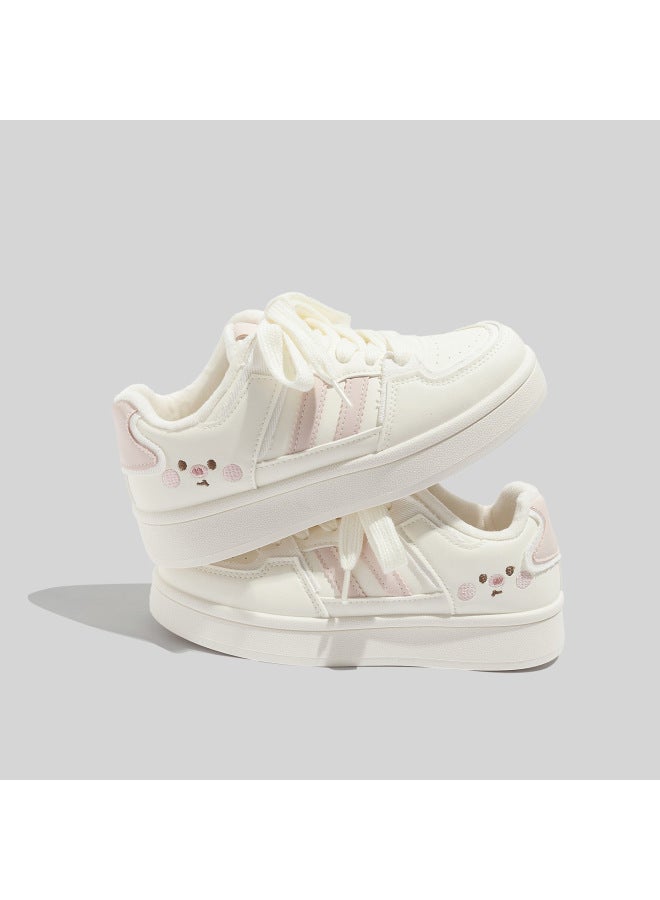 Versatile Fashion Plush White Shoes  Winter New Niche Student Loafers Warm Casual Double Cotton Shoes
