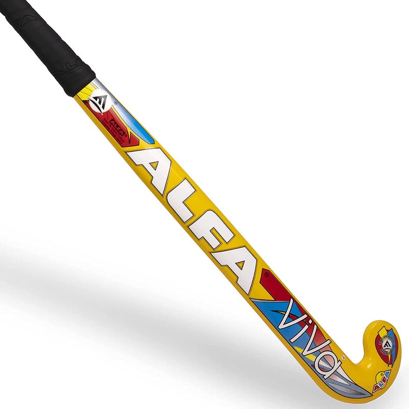 ALFA Viva Composite Hockey Stick with Stick Bag & Free Hollow Ball (Yellow/Low Bow, 37 INCHES) - Image 1