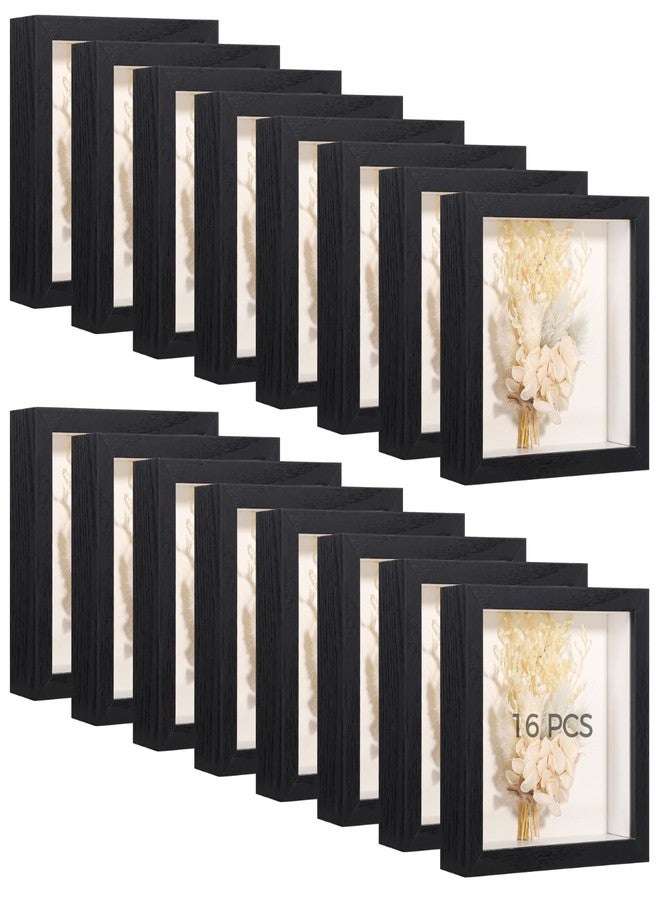 COSYOO Shadow Box Frame Set of 16, 5.9 x 5.9 Inches Shadow Box Frames with Acrylic Fronts, Small Modern Black Display Frames for DIY Art, Wall or Tabletop Decor, for Home Office Gallery - Image 1