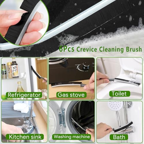 AUDELN Crevice Cleaning Brush - 6pcs Hard Bristle Shower & Bathroom Gap Cleaning Tools - Image 4