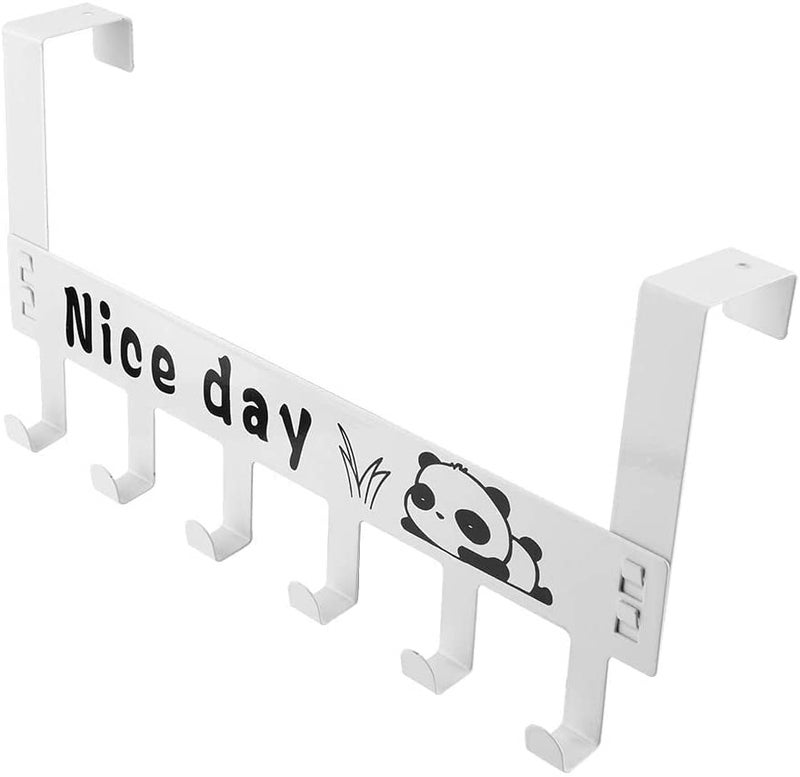 ATCAN Over Door Hanger for Clothes 6 Hooks Over The Door Hanging Hook for Towel Coat Keys for Bathroom Bedroom and Kitchen Doors Strong Durable Door Hooks for Home 2 PCs White - Image 2