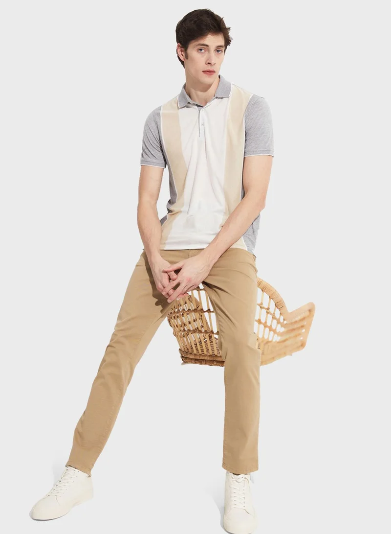 June  Striped Slim Fit Polo for Men | Best Price UAE